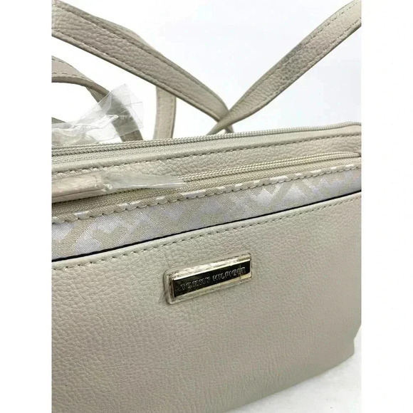 Tommy Hilfiger Beige Pebble Leather Crossbody Purse with Pouch Twice as Nice - Picture 5 of 16